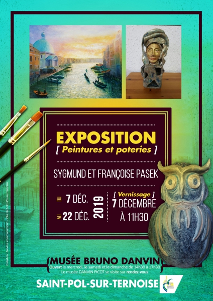PEINTURE - C?RAMIQUE - Vernissage de Sygmund et Francoise PASEK le samedi 07 décembre 2019 à partir de 11h30.