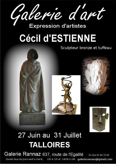 SCULPTURE - Vernissage de Cécil D'ESTIENNE le samedi 09 juillet 2016 à partir de 18h30.