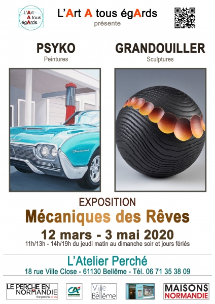 - Vernissage de PSYKO, Vivien GRANDOUILLER le samedi 14 mars 2020 à partir de 17h00.